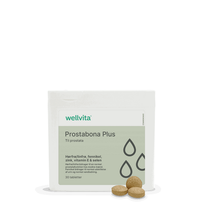 Wellvita Prostabona Plus kosttilskud til prostata med hørfrø og fennikel, 60 tabletter.