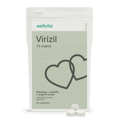 Wellvita Virizil vitalitetskosttilskud til mænd med ginseng og zink, 90 tabletter.