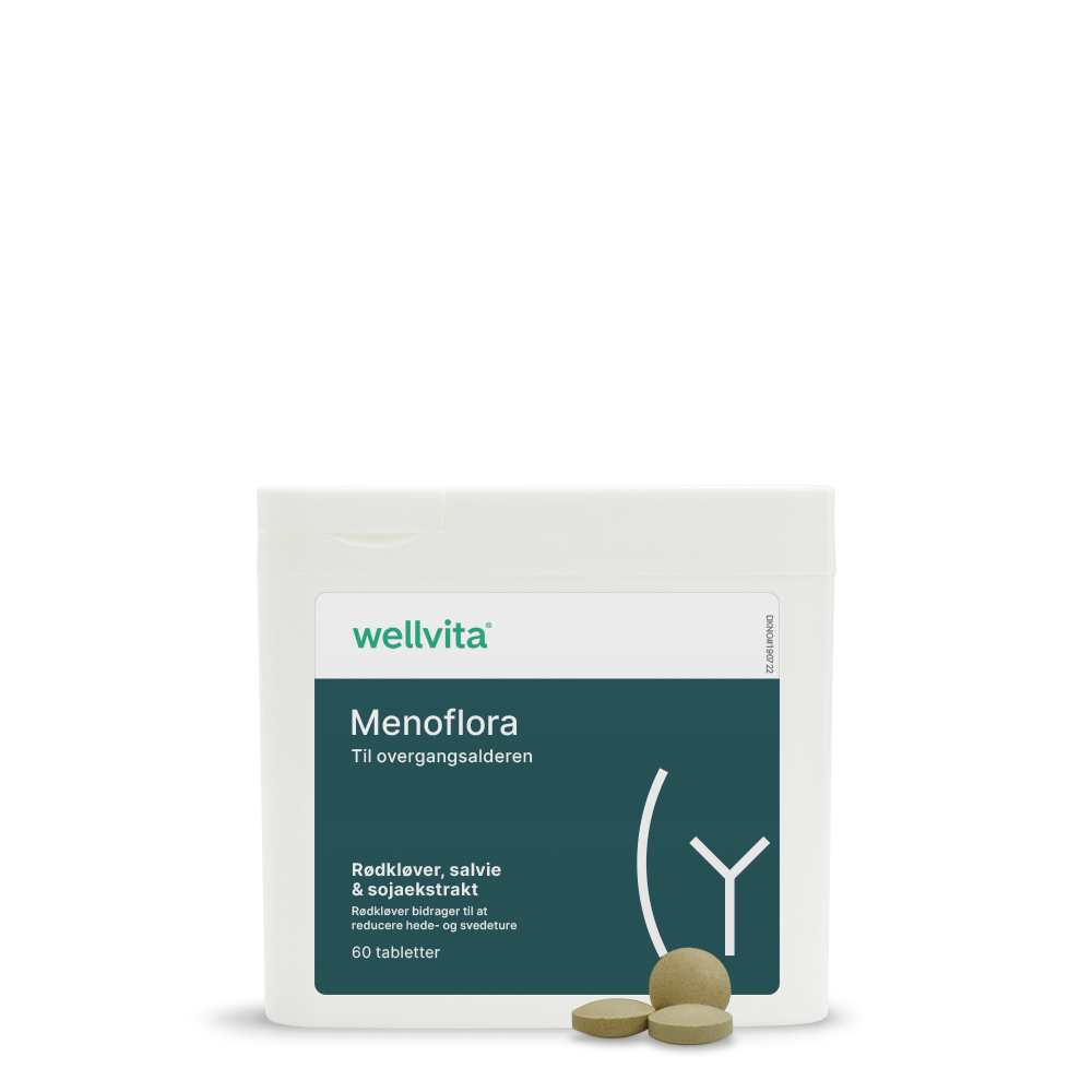 Menoflora produktemballage med piller