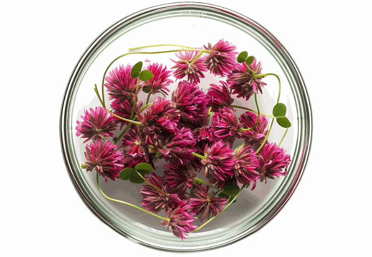 Rødkløver blomster - naturlig urt til overgangsalderen i kosttilskud