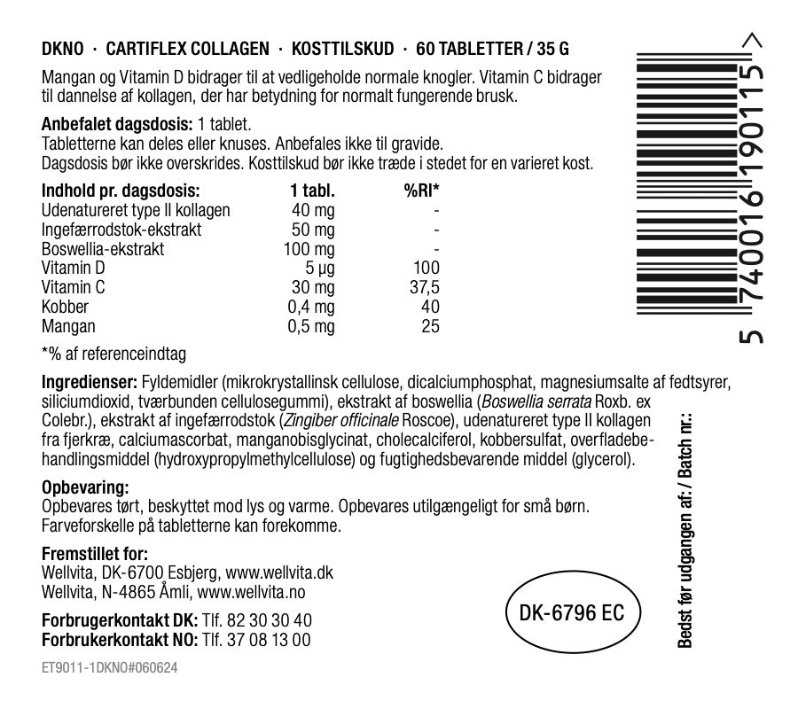 Wellvita Cartiflex Collagen.