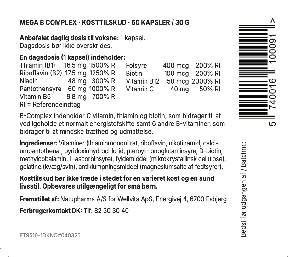 Wellvita Daily Vitamins.
