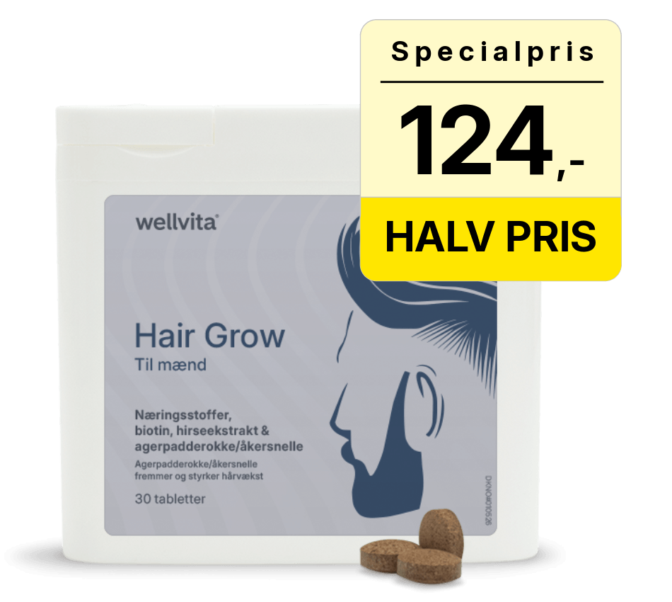 Wellvita Hair Grow Men – kosttilskud til hår- og skægvækst hos mænd