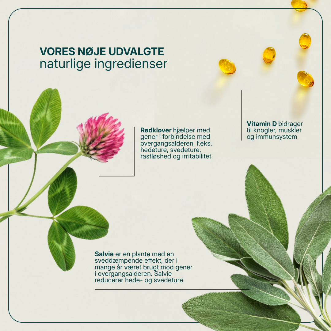 Menoflora produktemballage med piller