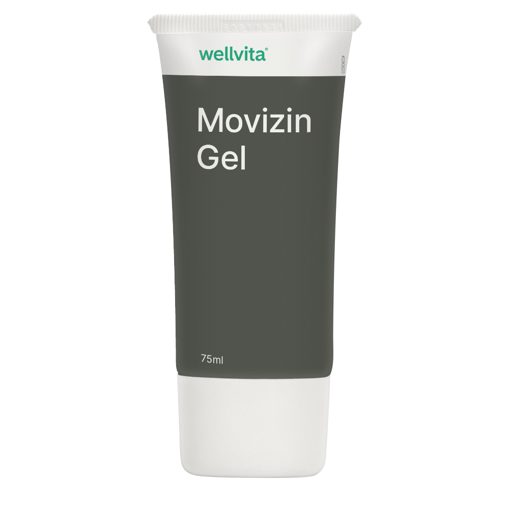 Wellvita Movizin Gel kølende gel til ømme led og muskler, 75 ml.