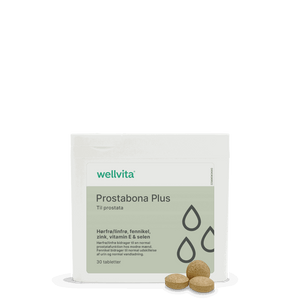 Wellvita Prostabona Plus kosttilskud til prostata med hørfrø og fennikel, 60 tabletter.