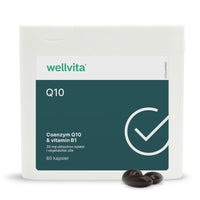Wellvita Q10 energikosttilskud med coenzym Q10, 120 kapsler.
