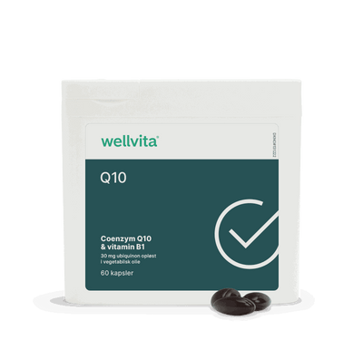 Wellvita Q10 energikosttilskud med coenzym Q10, 120 kapsler.