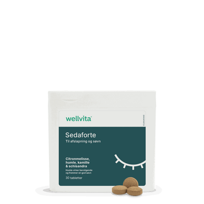 Wellvita Sedaforte søvnkosttilskud med baldrian og passionsblomst, 120 tabletter.