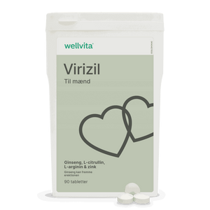 Wellvita Virizil vitalitetskosttilskud til mænd med ginseng og zink, 90 tabletter.