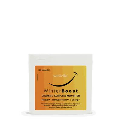 Wellvita WinterBoost immunforsvarskosttilskud med vitaminer og mineraler.