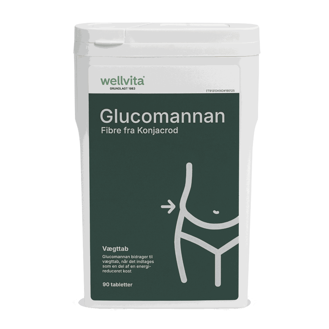 Glucomannan kosttilskud med fibre fra konjac-rod til vægttab | 90 tabletter fra Wellvita