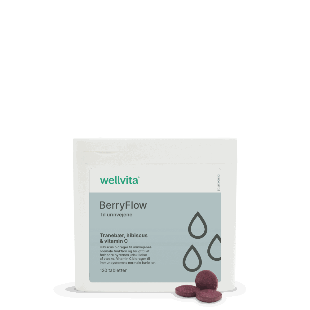 BerryFlow produktemballage med piller
