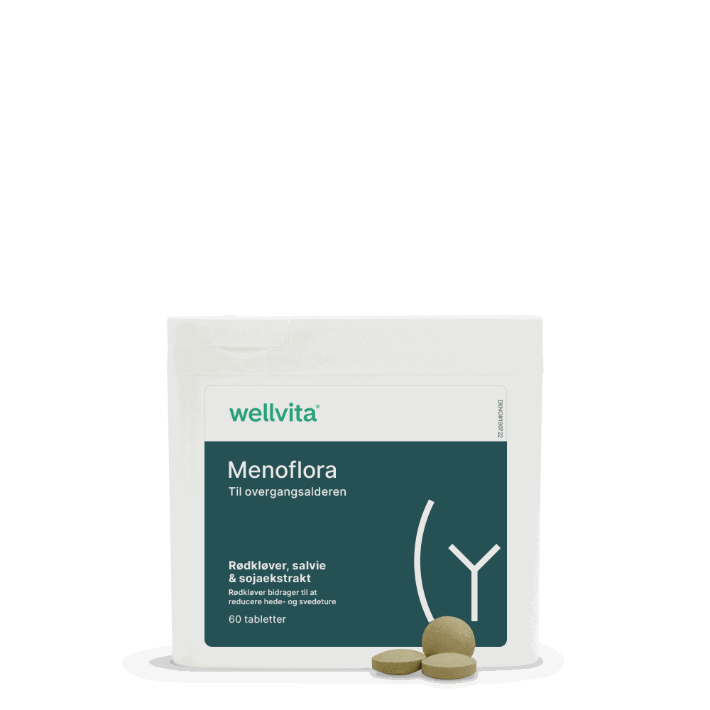 Menoflora produktemballage med piller