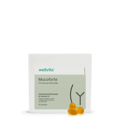 Wellvita Mucoforte slimhindekosttilskud med A-vitamin, 120 tabletter.
