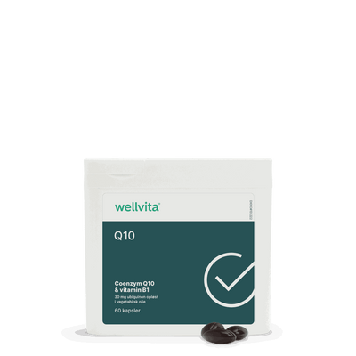 Wellvita Q10 energikosttilskud med coenzym Q10, 120 kapsler.