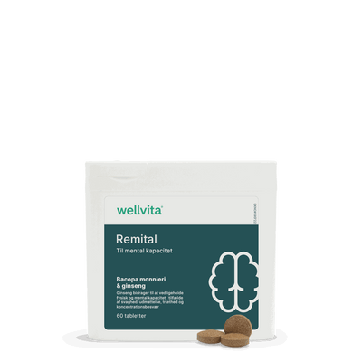 Wellvita Remital mineralkosttilskud med vitaminer og mineraler, 120 tabletter.