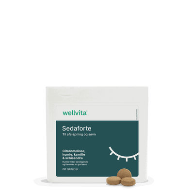 Wellvita Sedaforte søvnkosttilskud med baldrian og passionsblomst, 120 tabletter.