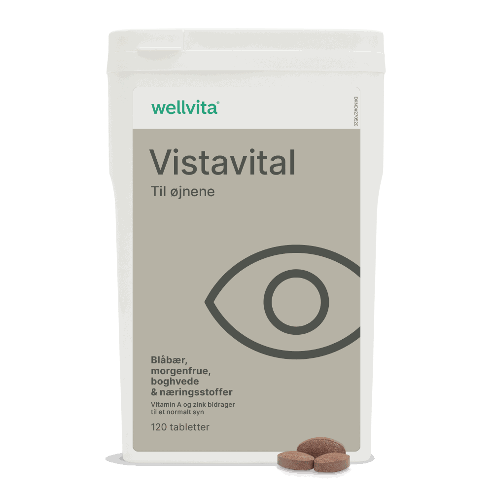Vistavital kosttilskud med blåbær, morgenfrue og boghvede til vedligeholdelse af normalt syn, 120 tabletter